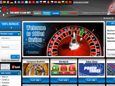 описание английского онлайн казино 10bet casino